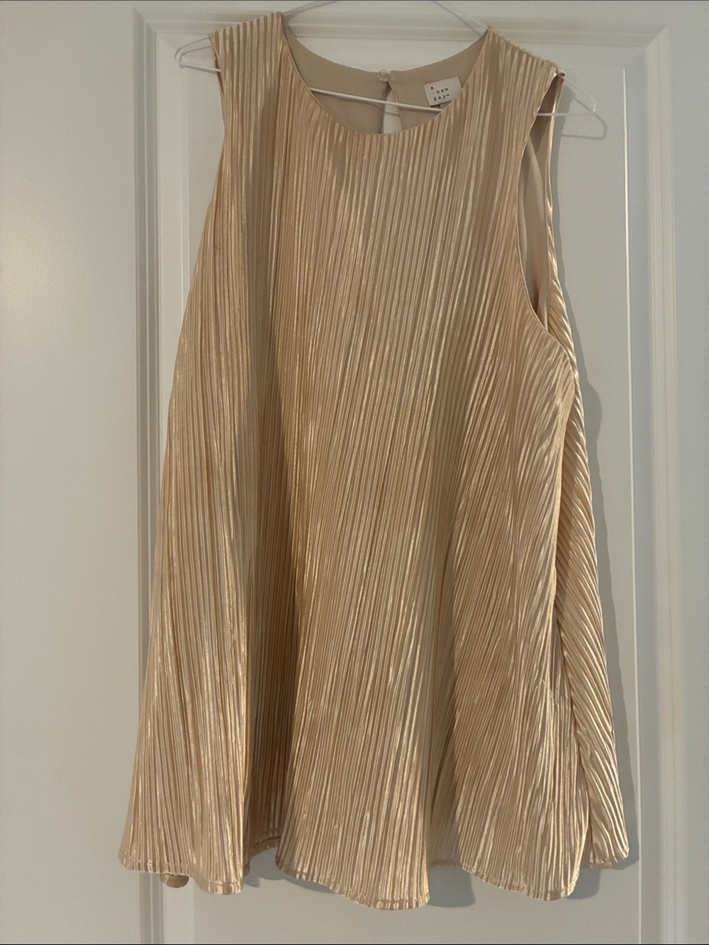 Champagne Metallic Sleeveless Tank